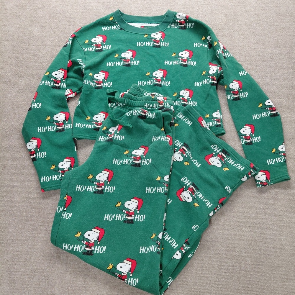 AMERICAN EAGLE Pajama Lounge Top Pant Set Women SMALL 4-6 Snoopy Woodstock Santa
